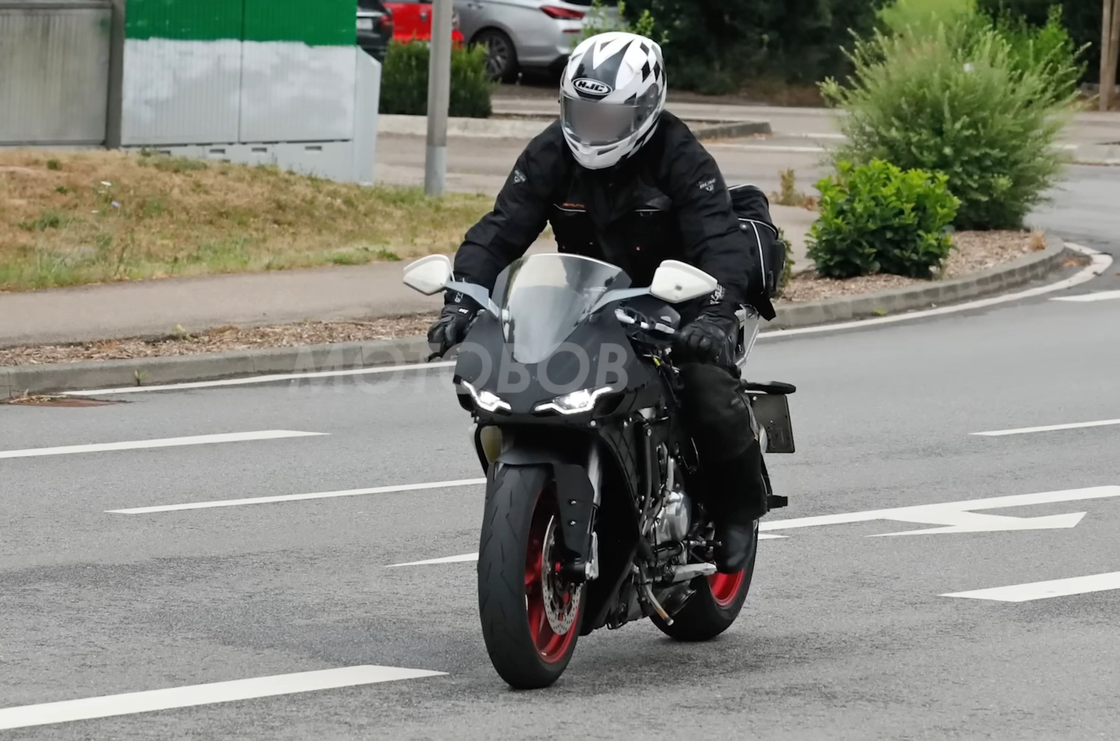 Norton V4 test mule spotted confirming teaser design